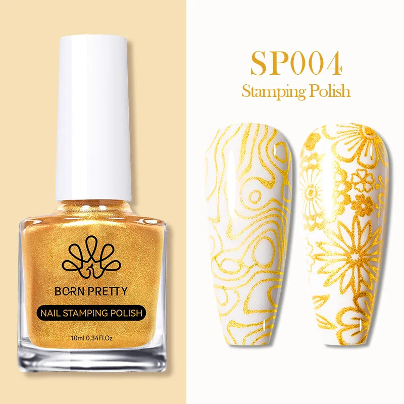 BORN PRETTY Nail Stamping Polish 12 Colors 10ML Air Dry Special Polish Manicure Print Nail Polish For Stamping Plates Nail Set