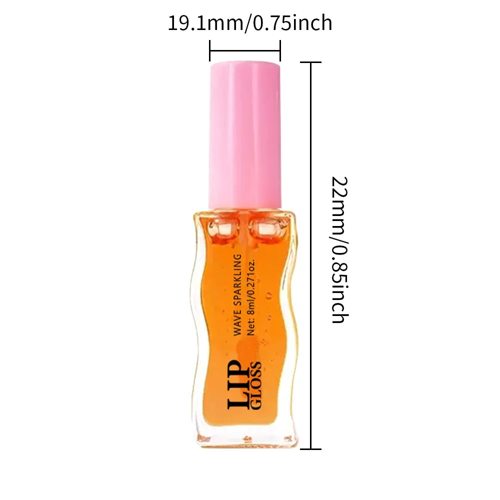 Wavy Bottle Lip Glaze,Shiny Glossy Finish with Moisturizing Plumping Formula,Easy Multi-Look and Waterproof Long Wear for Winter