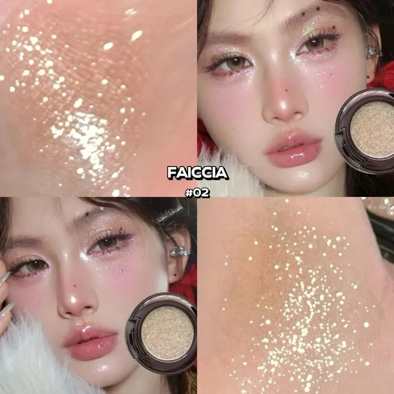 Metallic Glitter Eyeshadow Cream Chameleon Butterfly Green Shimmer Highlighter Pearlescent Eyeshadow Palette Sparkle Eyes Makeup