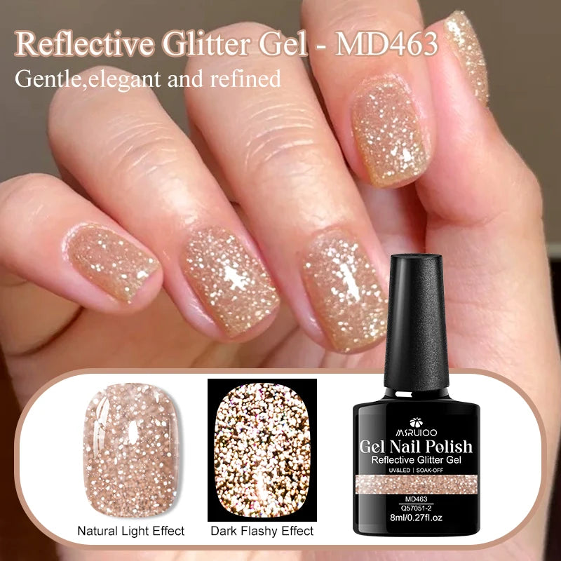 8ml Classic Series Reflective Glitter Gel Nail Polish High Gloss Shiny UV LED Soak Off Nail Supplies Manicure DIY Varnishes