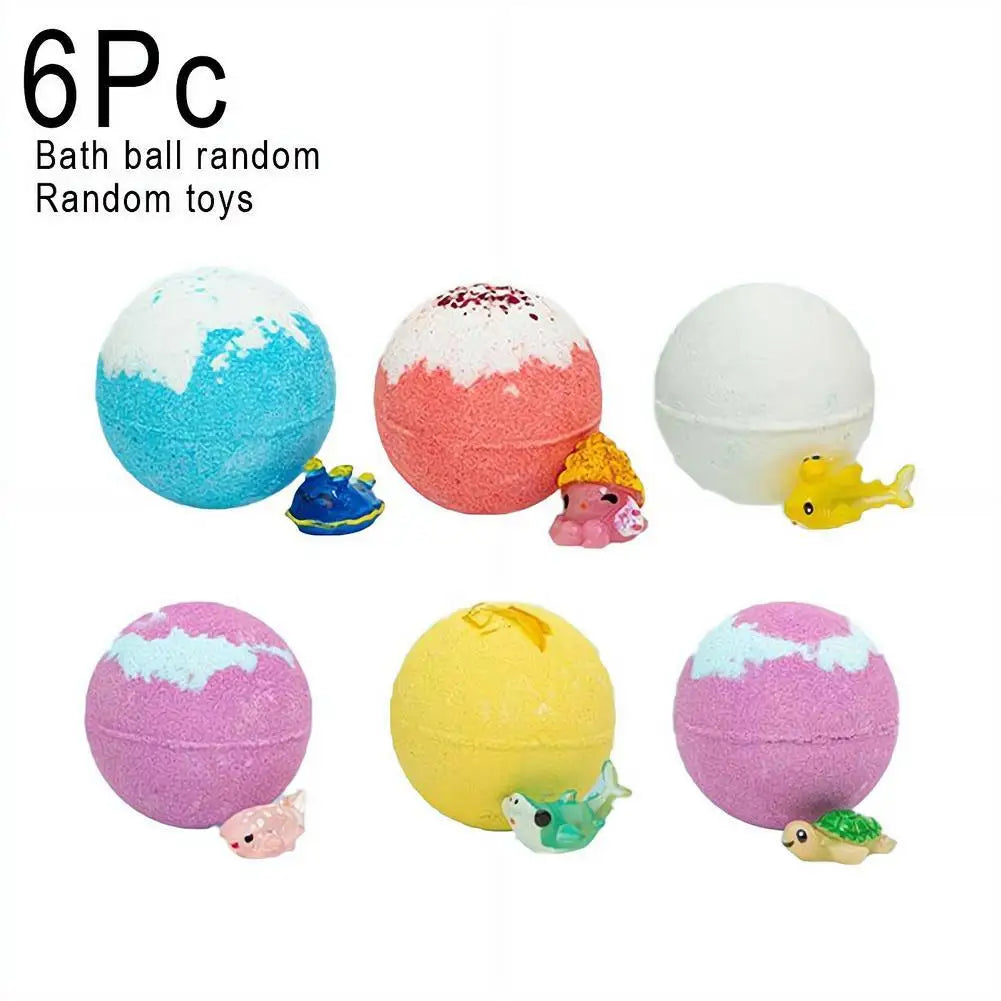 1/6/12PCS Bath Bombs Set Bubble Bath Fizzies for Children Safe & Natural Essential Oil Bubble Bath with Surprise Toys Inside
