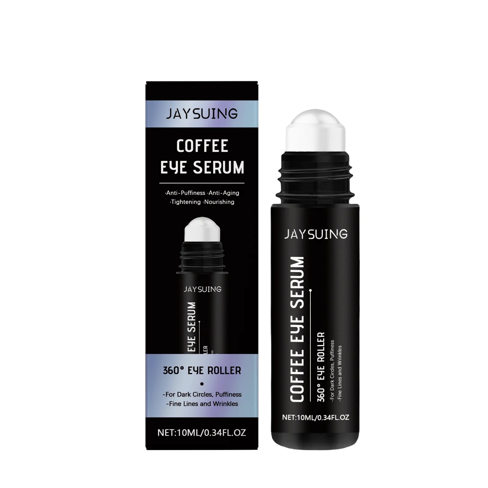 Coffee Eye Roll-On Serum - 10ml Depuff & Reduce Puffiness, Brighten & Nourish, Cooling Massage For Under-Eye Care