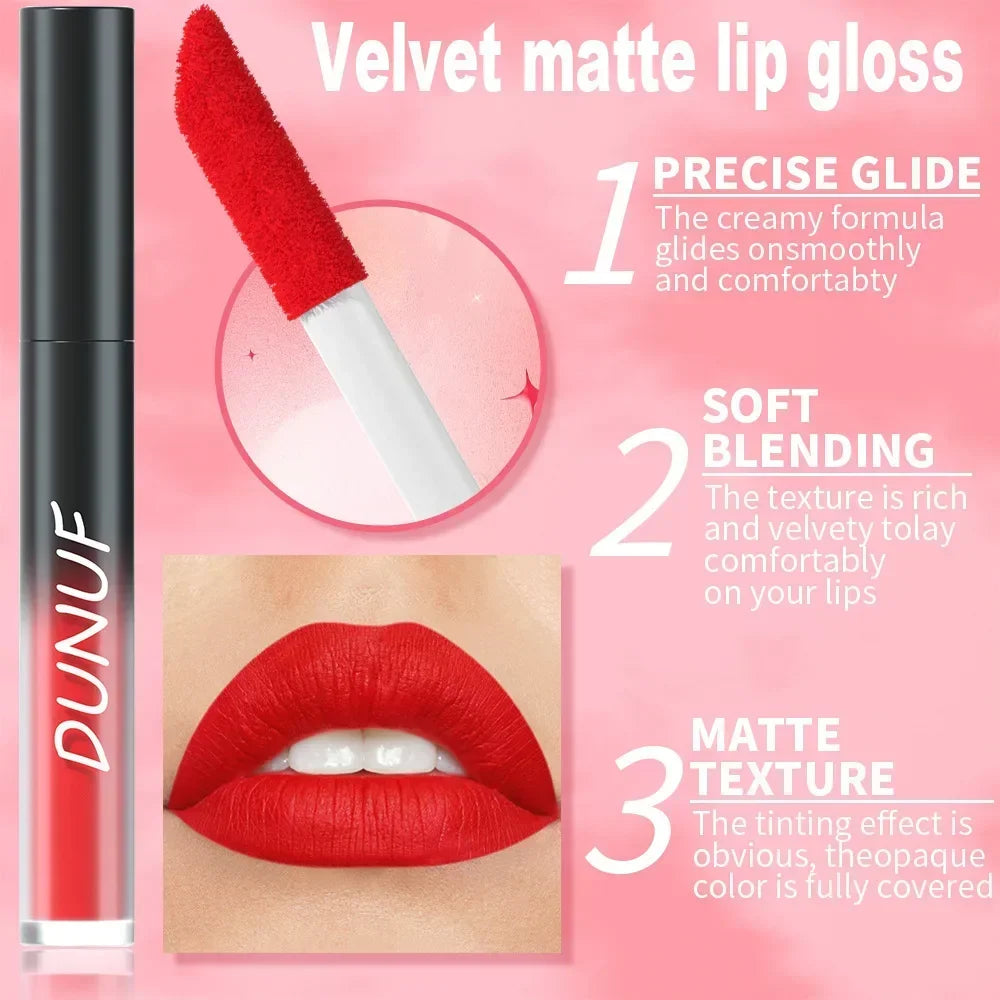 32 Color Lipstick Matte Lasting Lip Gloss Moisturizing Non-stick Cup Halloween Party Purple Blue Black Highly Pigments Lip Glaze