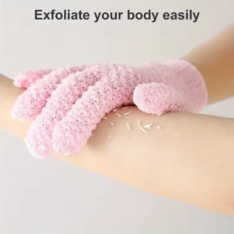 2 PCS Bath Gloves Peeling Exfoliating gloves Mitt Shower Scrub Gloves Massage for body scrub Sponge Wash Skin Moisturizing SPA