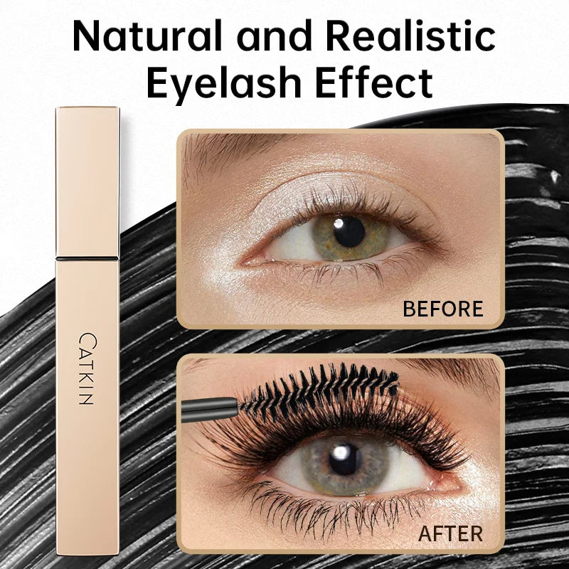 CATKIN Mascara Black, Volumizing & Lengthening Waterproof Nourish Eyelash Mascara, Create Longer and Thicker Looking Lashes