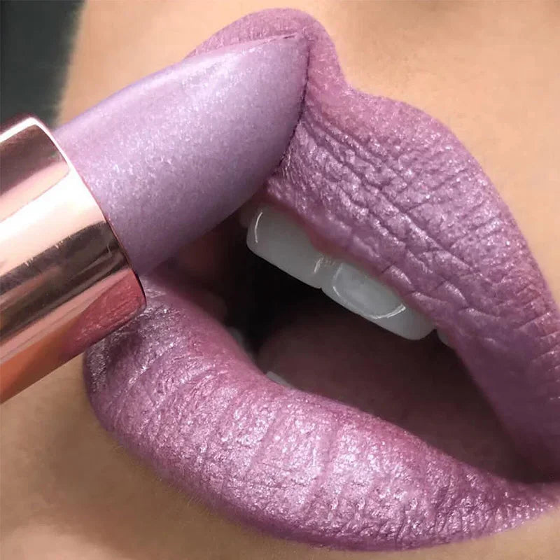 Glitter Matte Temperature Change Lipstick Waterproof Long Lasting Diamonds Lipsticks Non Stick Red Pink Lip Tint Makeup Cosmetic