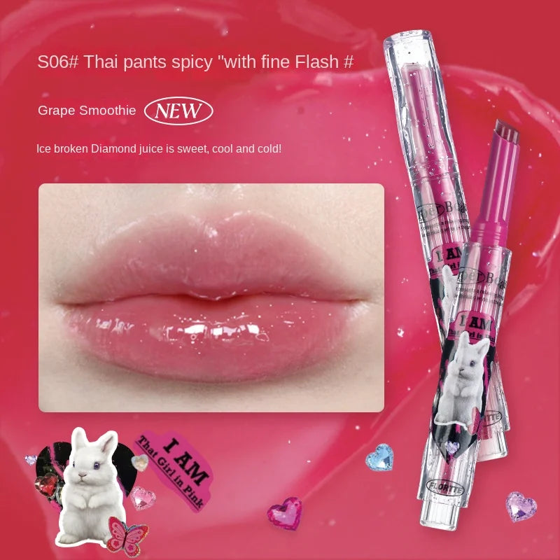 FLORTTE Korean Lipstick Vegan Hydrating Lip Balm Long Lasting Lip Tint Makeup Lip Plumper Gloss