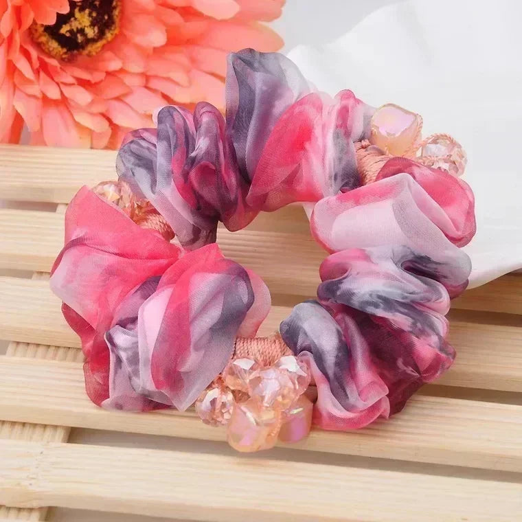 Women Lace Hair Scrunchies  Bow Hair Fantaisie Tie High Elasticity