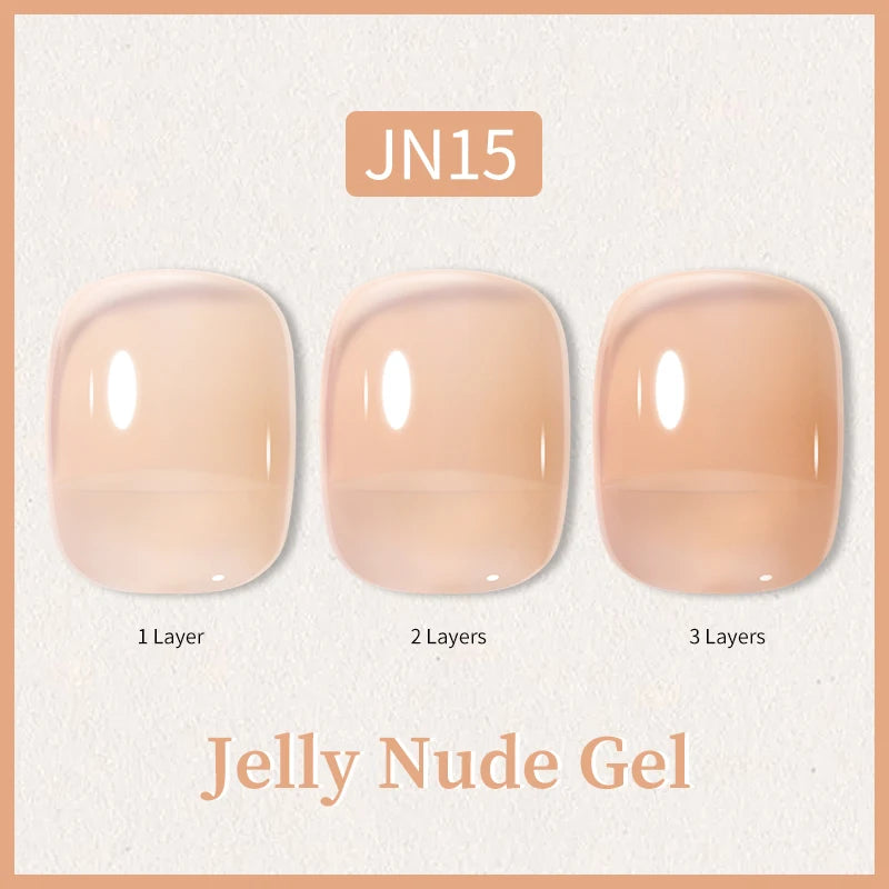 BORN PRETTY 10ml Glitter Pink Nude Jelly Nail Gel Polish Varnis Semi-permanent Sheer Translucent UV LED Soak Off Gel Polish