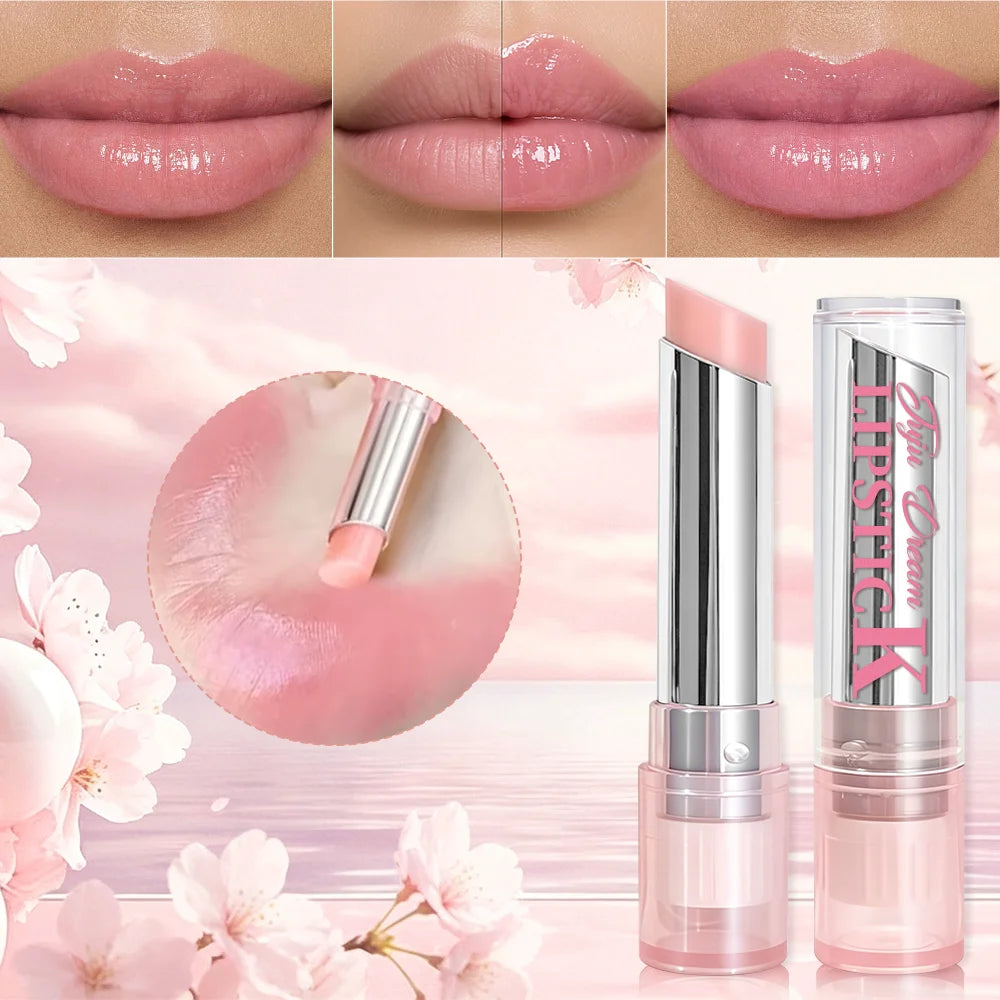 2-Color Pink Lip Balm, Color-Changing Moisturizing Lipstick, Hydrating Non-Sticky Gloss for Natural Daily Wear