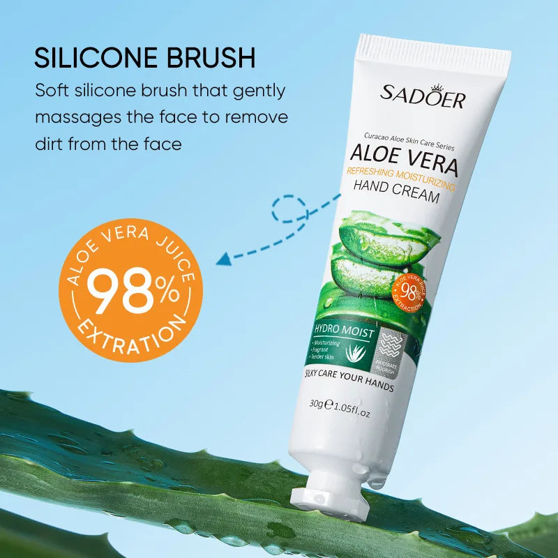 3/5pcs SADOER Refreshing Moisturizer Hand Cream Aloe Vera Tender Skin Hydrate Soothe Dryness Fast Absorbing Hands Skin Care