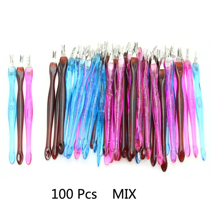 50/100 Pcs/Bag Scrape Dead Skin Push Fork Pedicure Nails Tools Cuticle Remover  V-shaped Sharp Trim Barbs and Exfoliate Manicure