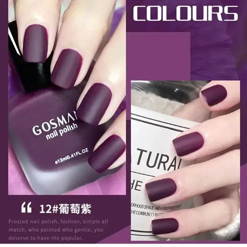 12ml Frosted Nail Polish Quick Dry Long Lasting No Baking Matt Semi-permanent Nail Art Nail Gel Varnish Manicure Tools