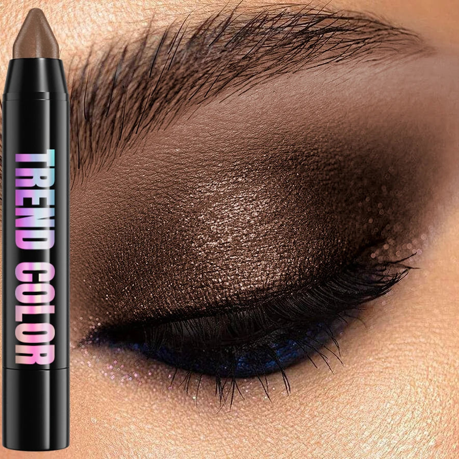 25 Colors 1PC Waterproof Eyeshadow Stick Long Lasting High Pigmented Shimmer Glitter Matte Brown Eye Shadow Korean Makeup Gifts