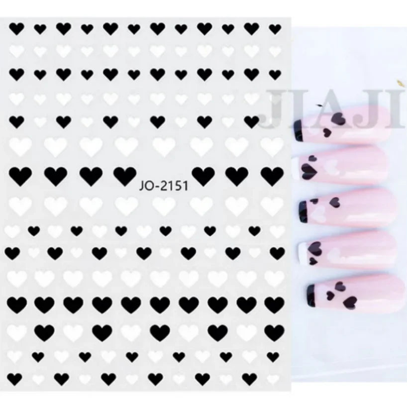 1PCS Laser Love Letter Nail Sticker Nail Art Decoration Flower Star supplies Decals Press On Nails Stickers Parts