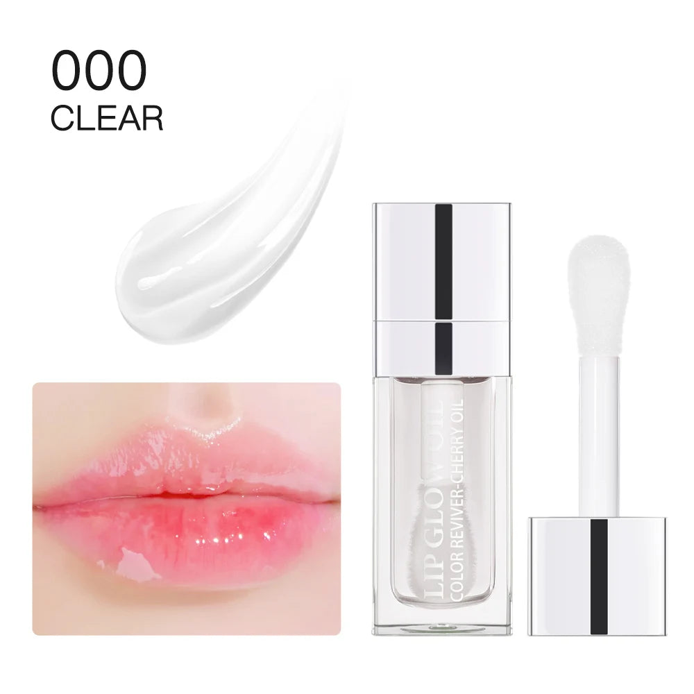 Hot Clear 6ml Crystal Jelly Moisturizing Lip Oil Plumping Lip Gloss Sexy Plump Lip Glow Oil Tinted Lip Plumper Lips Makeup
