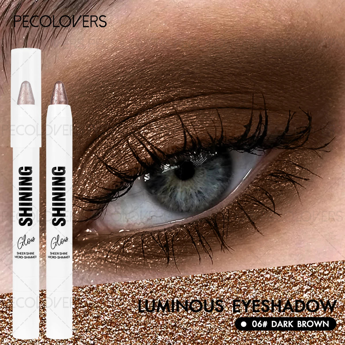 1PC Silvery Eyeshadow, White Eyeshadow, Eye Highlighter, Shimmering, Waterproof and Long-Lasting, Suitable for All Skin Tones