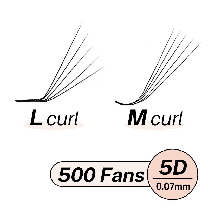 M L Curl Loose Premade Volume Fans for Eyelash Extension Promade Fans Prefact Bouquet Eyelashes 3D to 10D Pre Made Loose Fans