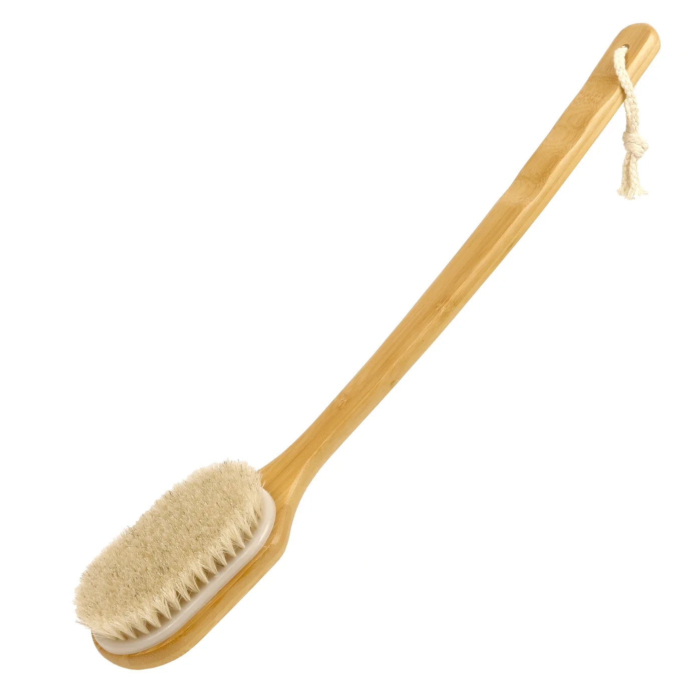 Shower Brush with Soft and Stiff Bristles, Long Handle Back Scrubber Body Exfoliator for Wet or Dry Brushing