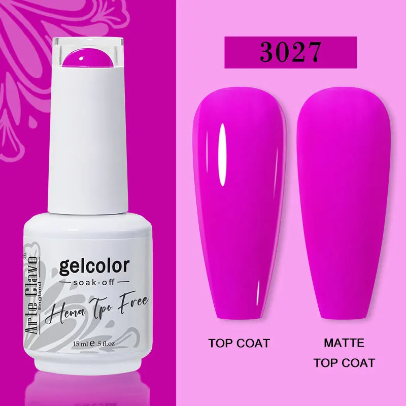 Arte Clavo 116Colors Gel Nail Polish 15ml Colorful Gel Semi Permanent Soak Off UV Gel Nail Art DIY Design Varnishe Nail Supplies