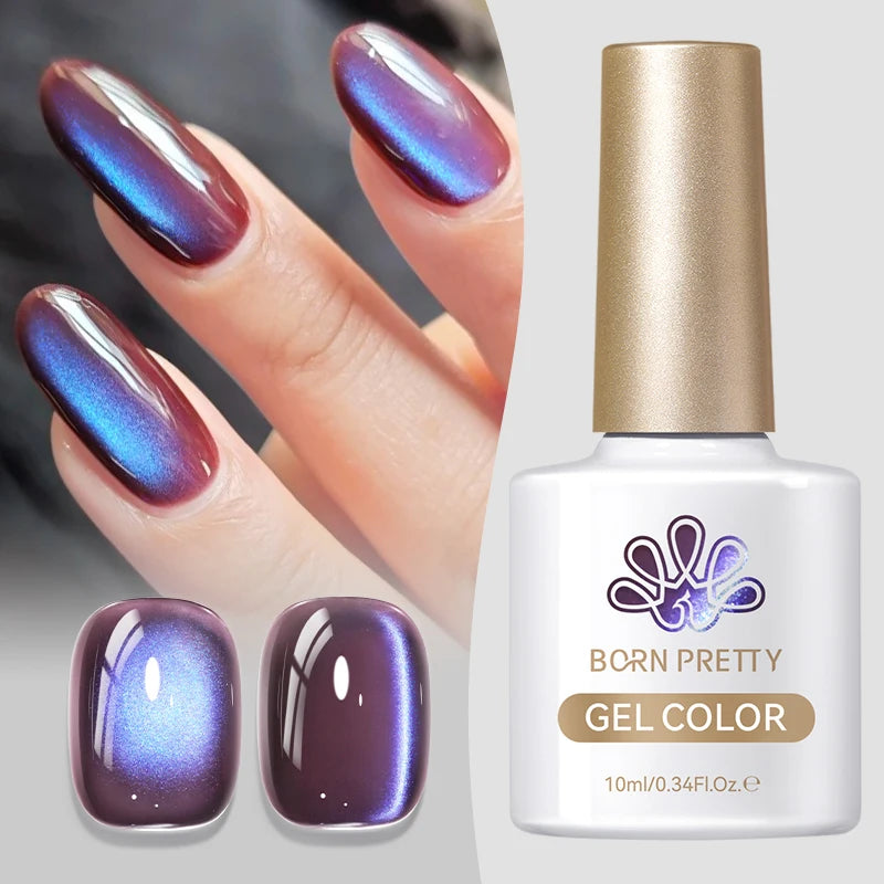 BORN PRETTY 10ml Wishing Apple Red Glass Bead Cat Magnetic Gel Ultra Shine Soak Off UV Gel Nail Art Varnish Nail Supplies