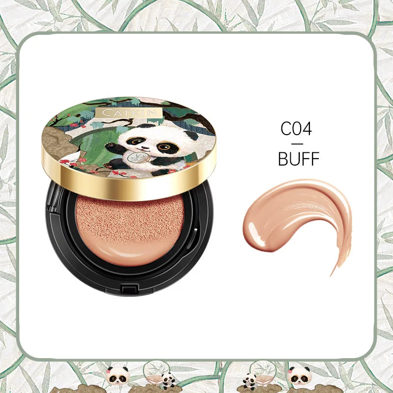 Panda Land Full Coverage Cushion Fondation, Breathable Hydrating Nourishing Poreless Face Makeup Save for Sensitive Skin