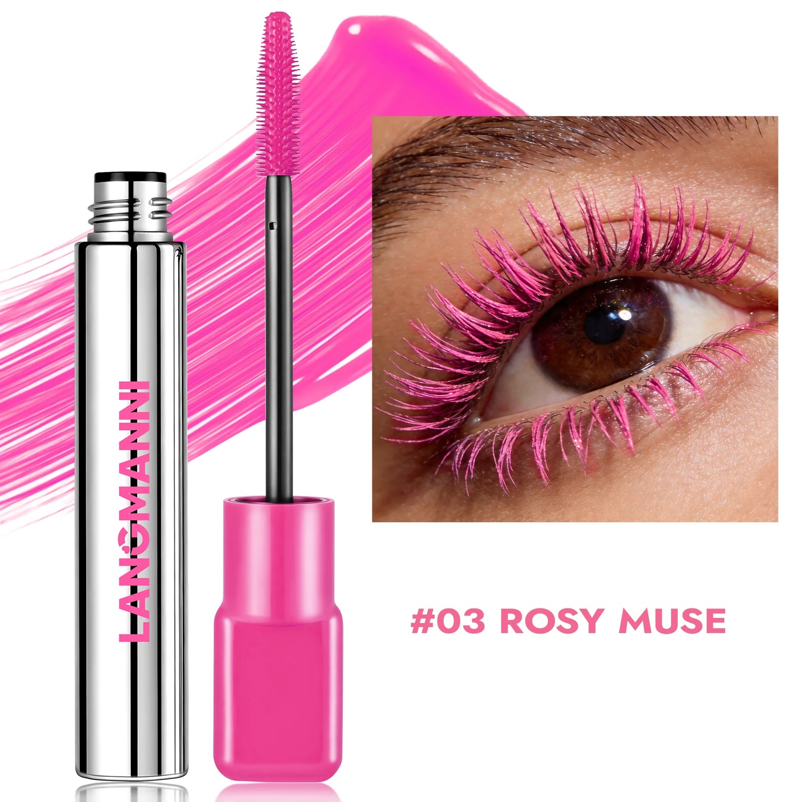 8 Colors Green Mascara Thick Curling Waterproof Natural Eyelashes Long Lasting Blue White Pink Black Eye Makeup Korean Cosmetics