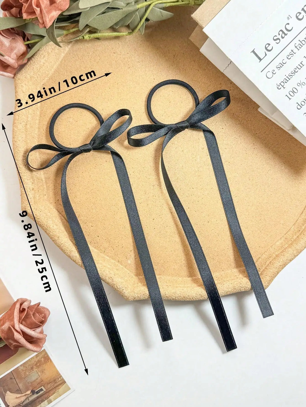 2pcs/set Ladies' fashionable and minimalist new bow headband versatile hair accessory hair clip