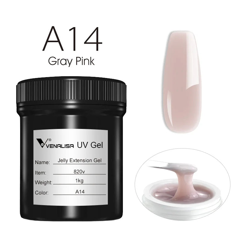 VENALISA Jelly Gel Large Volume 1L Jelly Nude Collection Not Burning Soak Off UV LED Soft Extension Gel Nail Gel Nail Manicure