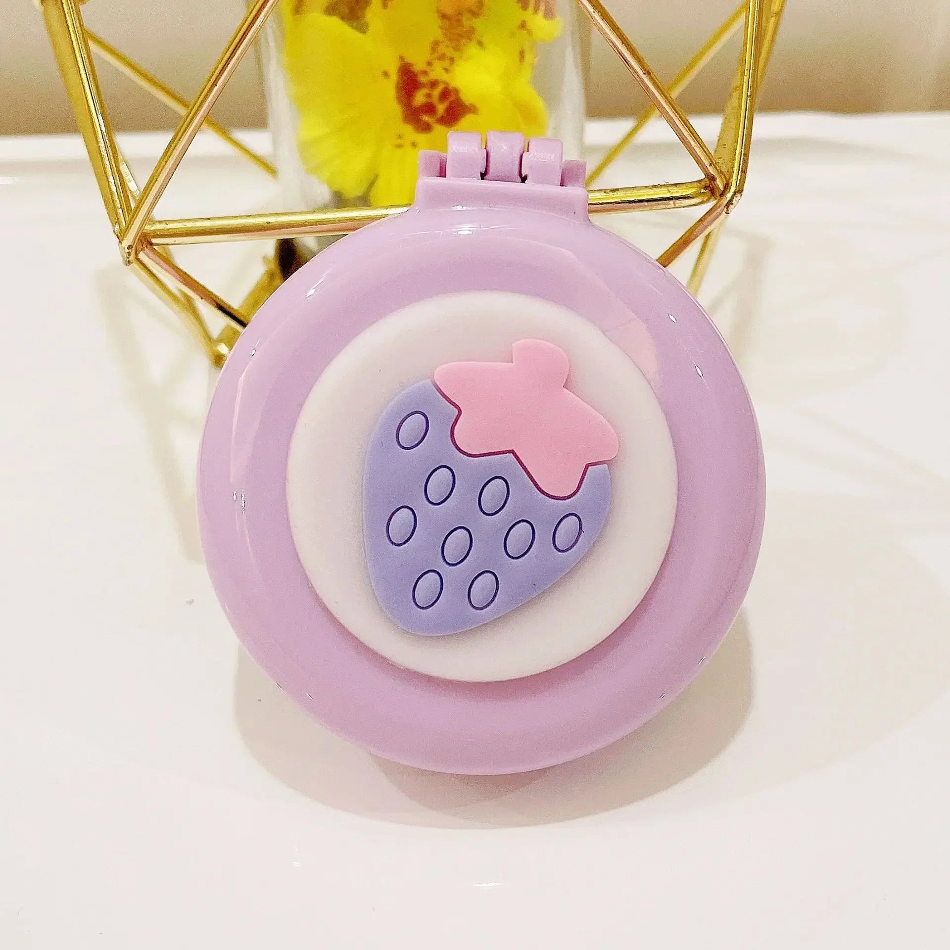 Baby Girls Kawaii Cute Cartoon Animal Folding Massage Comb with Makeup Mirror for Children Travel Portable Plastic Hair Brush