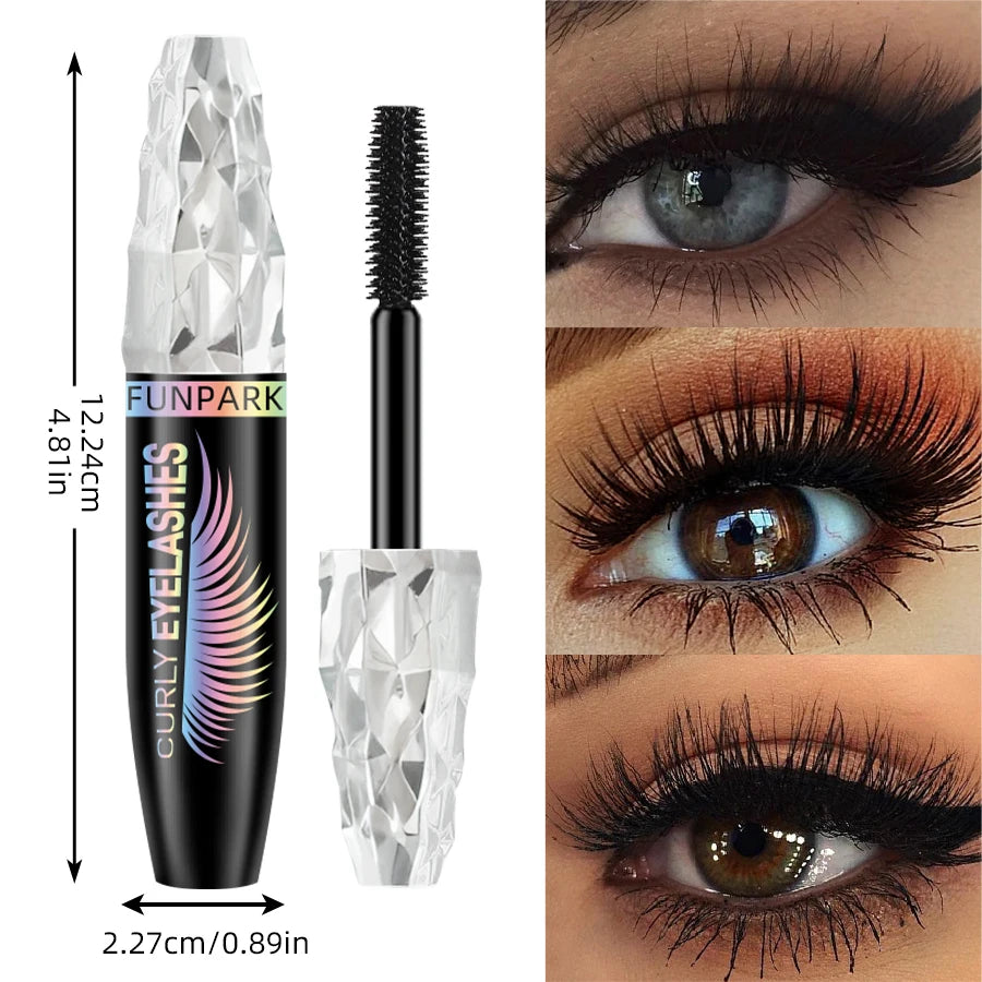 5D Mascara with Big Eyes Waterproof Thickening Lengthening Curling Liquid Fiber Mascara Eyelash Extension Makeup Gifts for Women