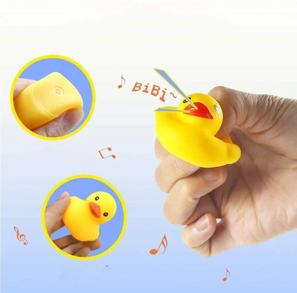 10pcs Preschool Bath Toys Mini Rubber Ducks Squeak Float Ducks Baby Bathtub Shower Toy Gift for Toddlers Kids Boys Girl Birthday