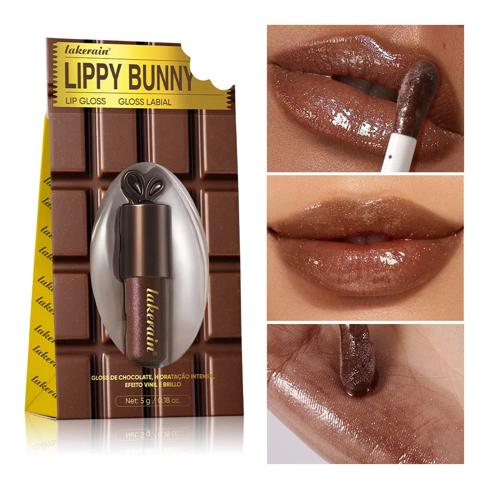 Brazilian Rabbit Lip Gloss Chocolate Color Moisturizing Glossy Shine Plumping Lip Gloss Mirror Lip Glaze Makeup
