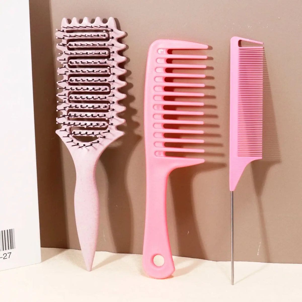 3pcs hair comb set, curly hair styling brush, pointed tail comb, wide tooth comb,Special for real hair wigs