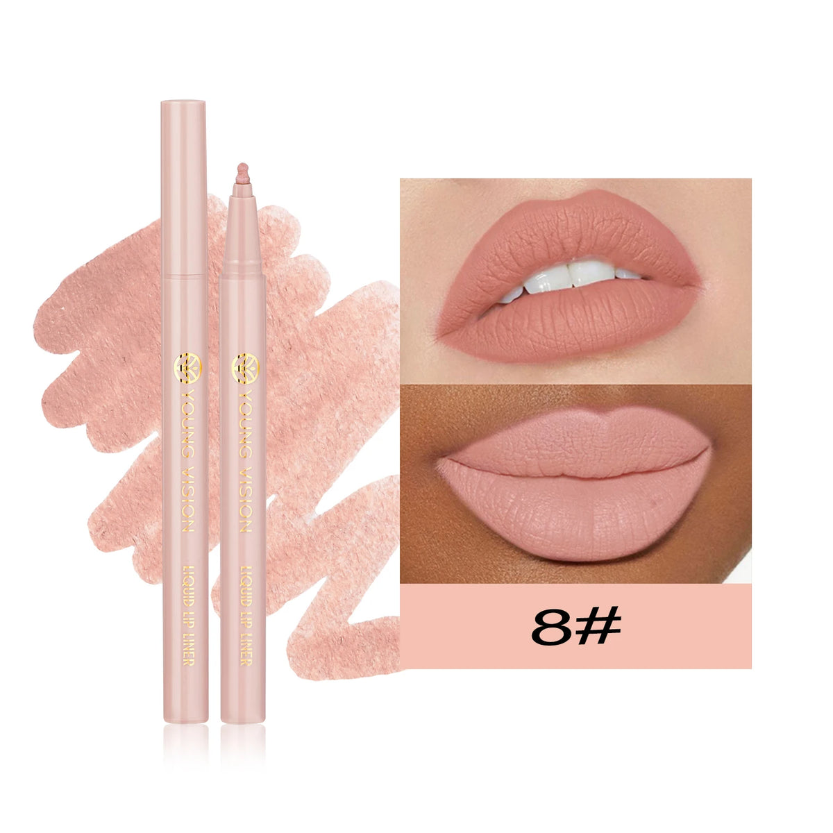 12-Color Matte Velvet Liquid Lip Liner Pen for Lip Line Definition, Lip Shape Correction, and Lip Tinting
