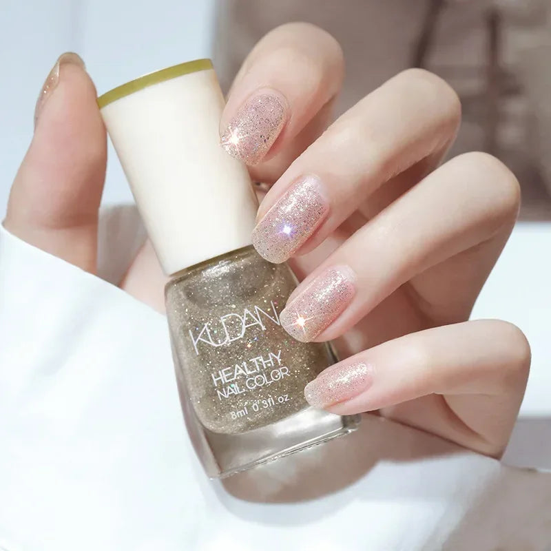 Matte Waterproof No-bake Nail Polish Nail Art Non Peelable Quick Dry Normal Without Lamp Nail Polish Glitter Sequins Uv Varnish