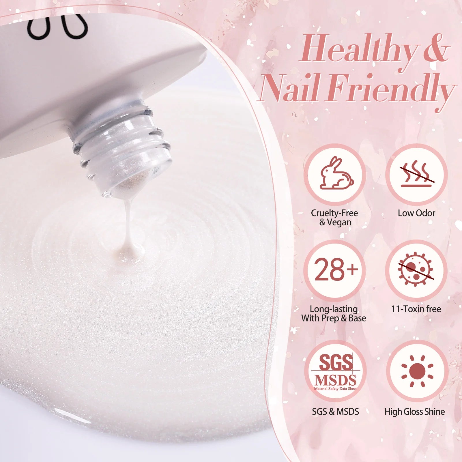 BORN PRETTY 15ML Pearl White Pearl Shell Thread Gel Nail Polish Shiny Glitter Varnis Semi Permanent For Soak Off Gel Nail Art