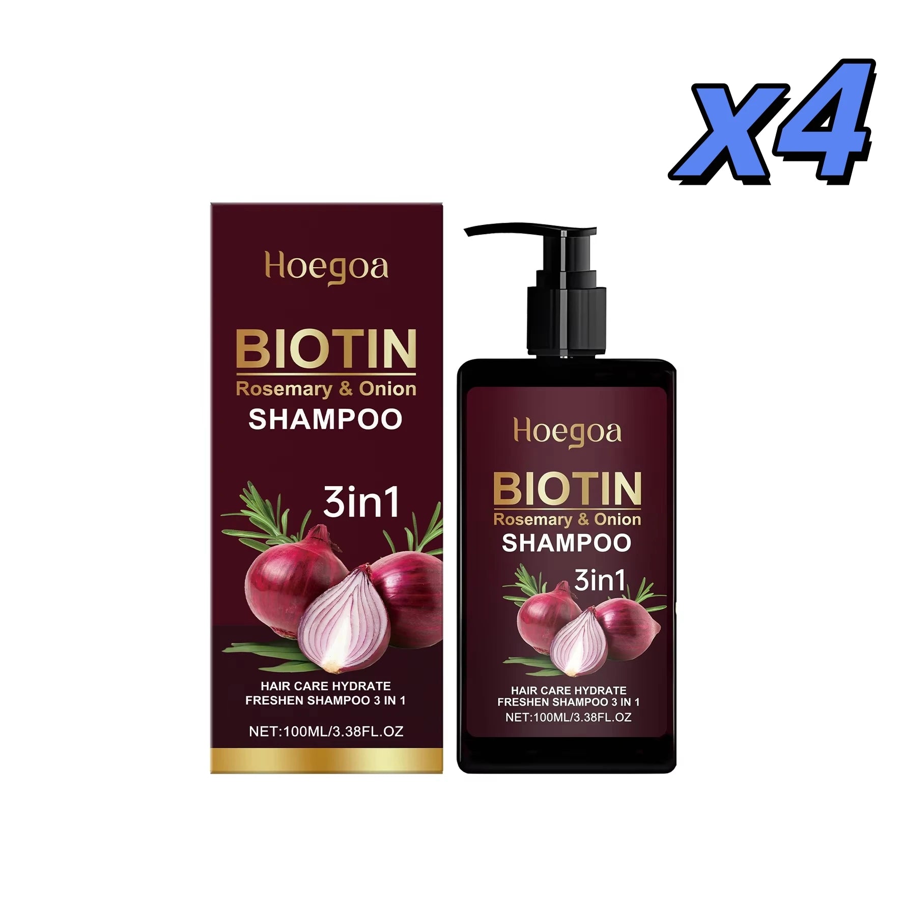Red Onion Rosemary Shampoo Anti Hair Loss Repair Damaged Frizz Deep Cleansing Oil Control Thickening Hair Hair Growth Shampoo