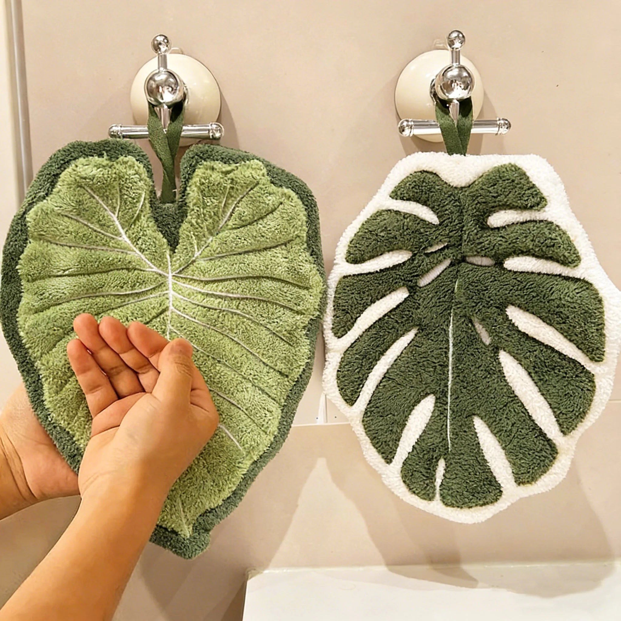 Leaf Hand Towel Bathroom Accessories Absorbent Kitchen Towel Soft Towel Hanging Towels Handkerchief Towels Home Wash Hand Towels