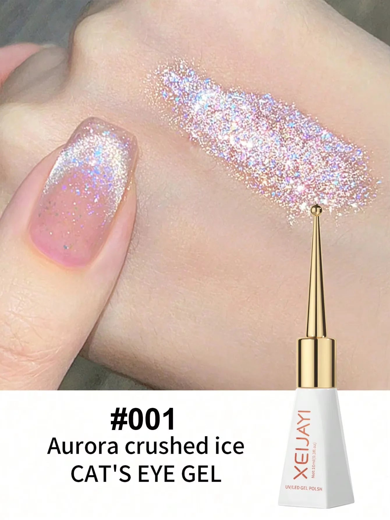 1/12pcs 10ml Cat Eye Nail Gel Polish With Broken Ice Effect And Diamond Crystal Shiny 2025 New Arrival Nail Salon Set
