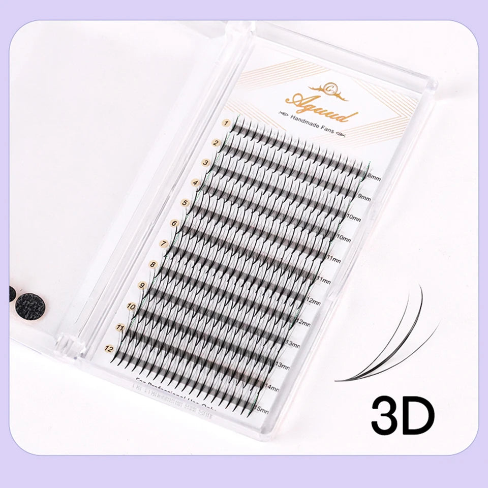 AGUUD Wispy Premade Fans Lash Extension 3D 5D 7D 9D Pointy Base Russian Volume Lash Extension Promade Spike Fans Cluster Eyelash