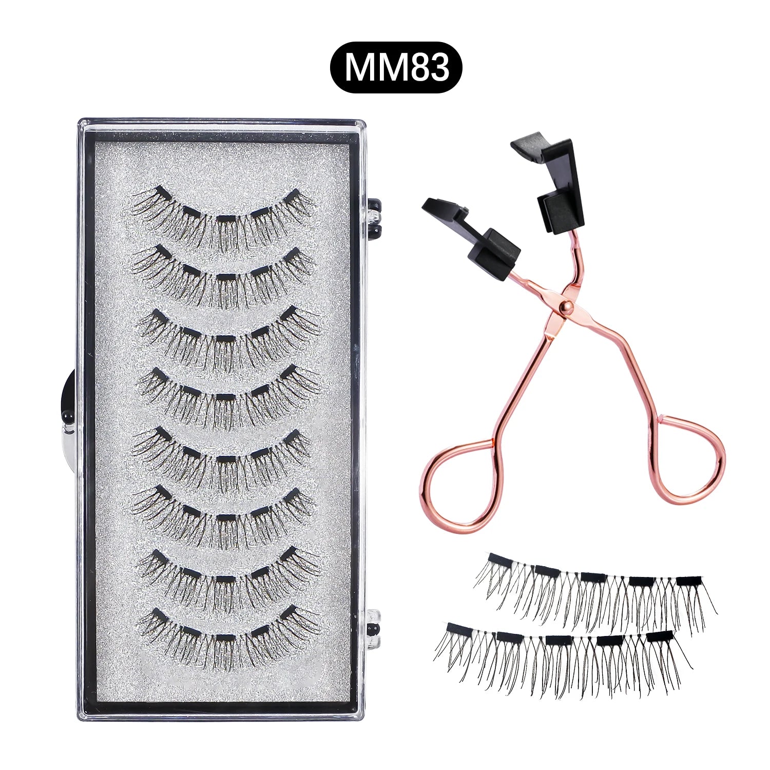 8Pcs Magnetic Eyelashes No Glue Needed Magnetic False Eyelashes with Applicator Reusable Thick Natural Effect 5 Magnets Lashes