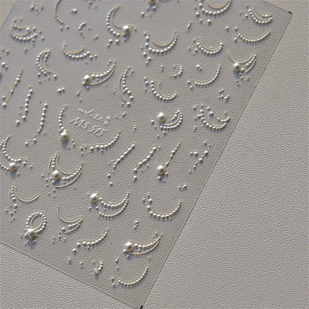 1pcs Elegant 5D Pearl Lace Wave Nail Art Stickers Exquisite White Lines Nail Decoration Decals DIY Self Adhesive Transfer Slider