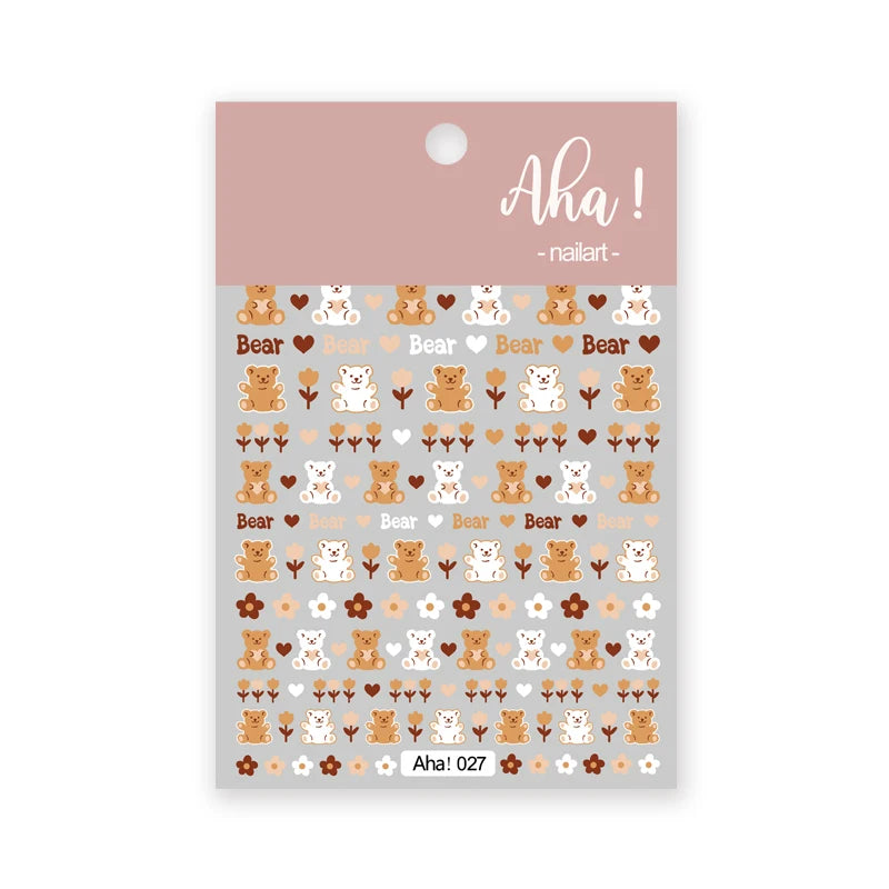 1pc Cute White Cloud Nail Stickers Ultra Thin Nail Art Stickers Self Adhesive Decals Star Moon/Flower/Clouds Kawaii Nail Decals