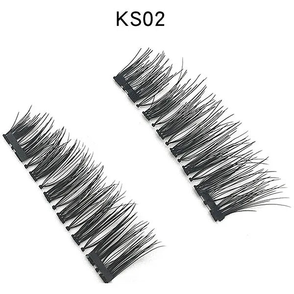 Three Magnet False Eyelashes No Trace of Glue Free 3d Magnetic Eyelashes Reuse Quick Stick Double/Four Magnetic Lashes Makeup
