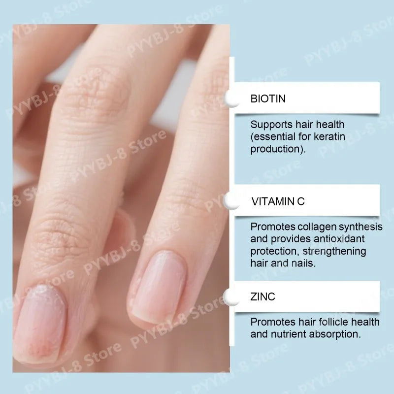 60 Count Hair Vitamin Gummie with 500mg Biotin and Multivitamin Promote Healthy Hair & Nail Growth Daily Nutritional Supplement
