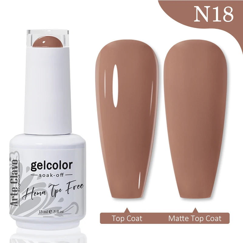 Arte Clavo 15ML Red Brown Color Gel Nail Polish Autumn Winter Nail Art Gel Nail Supplies Semi Permanent Soak Off UV Gel Varnish