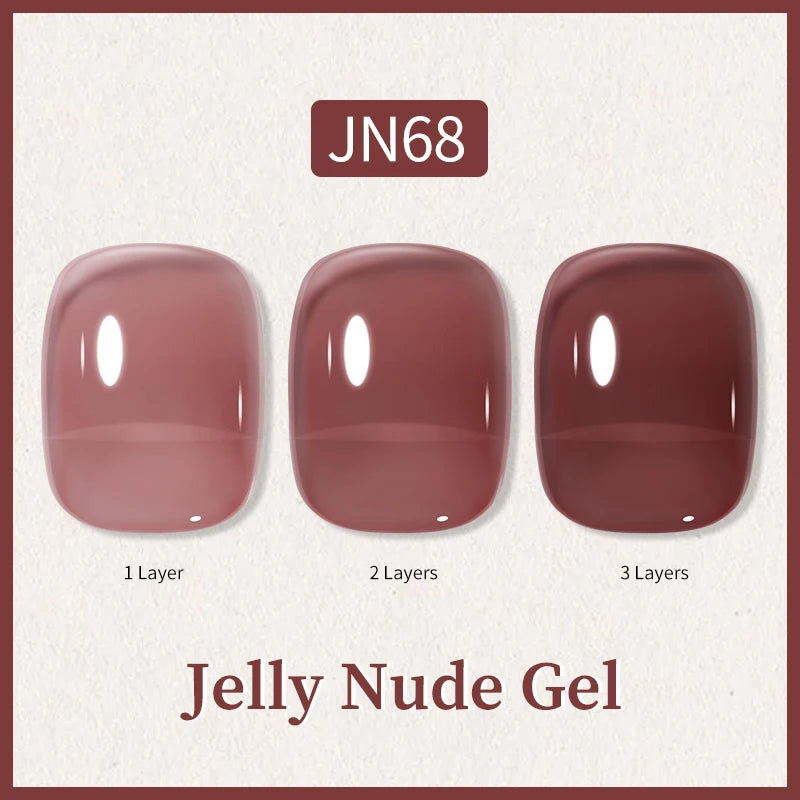 BORN PRETTY 10ml Glitter Pink Nude Jelly Nail Gel Polish Varnis Semi-permanent Sheer Translucent UV LED Soak Off Gel Polish