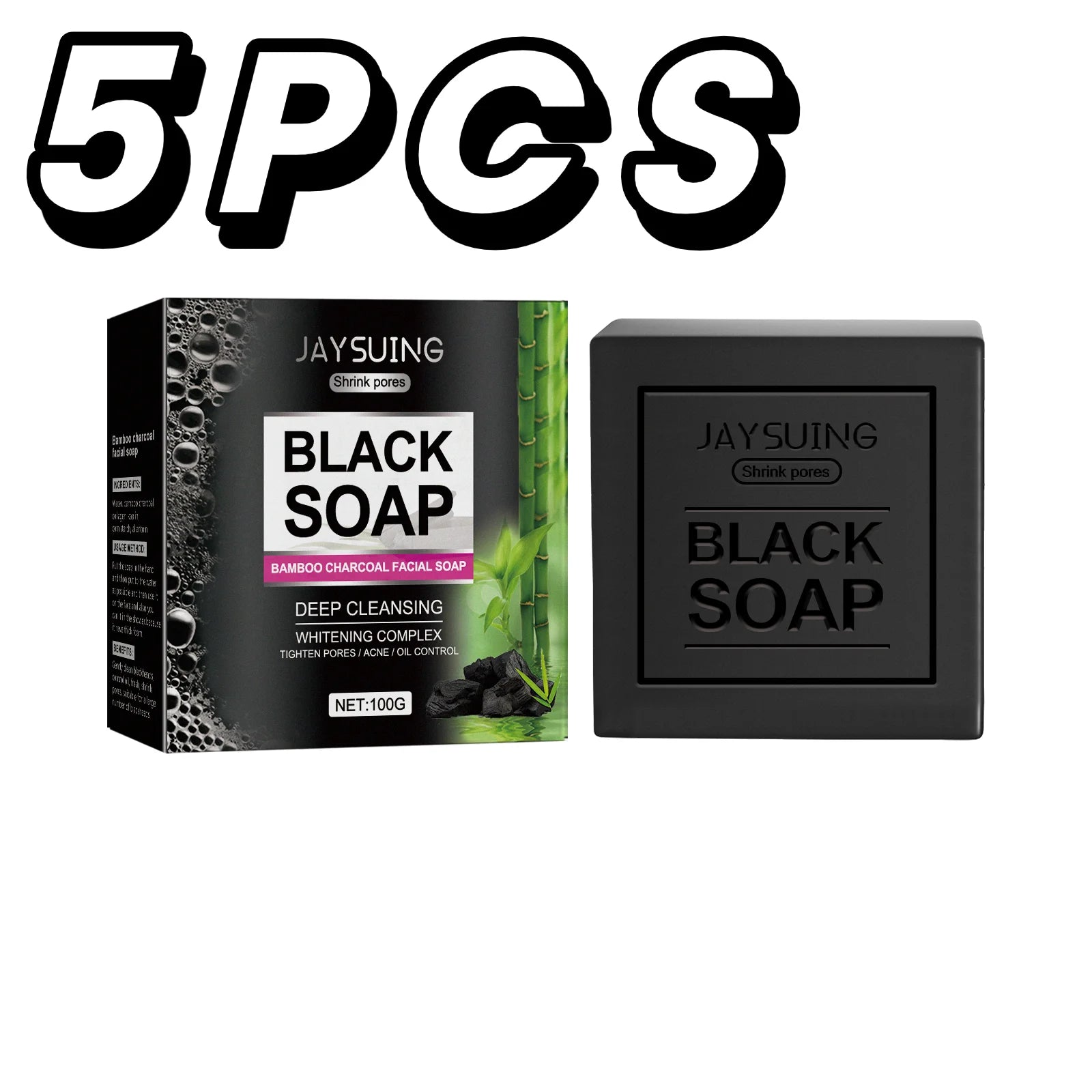 Men's Bamboo Charcoal Facial Cleanser Gentle No--irritate Oil Control Blackheads Exfoliating Removal Cleansing Handmade Soap