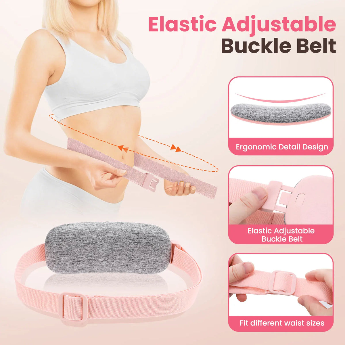 Women Period Heating Belt 4 Modes Menstrual Relief Heating Pad Vibration Massage Belt Reduce Dysmenorrhea Abdominal Warmer Belt